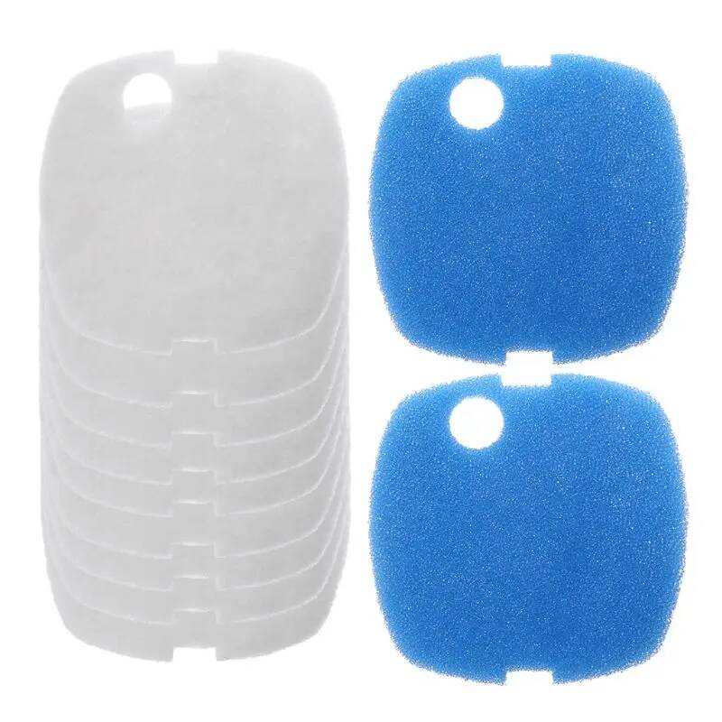 Marine Aquarium Heater - 6/10pcs Aquarium Sponge Filter Pads White+blue
