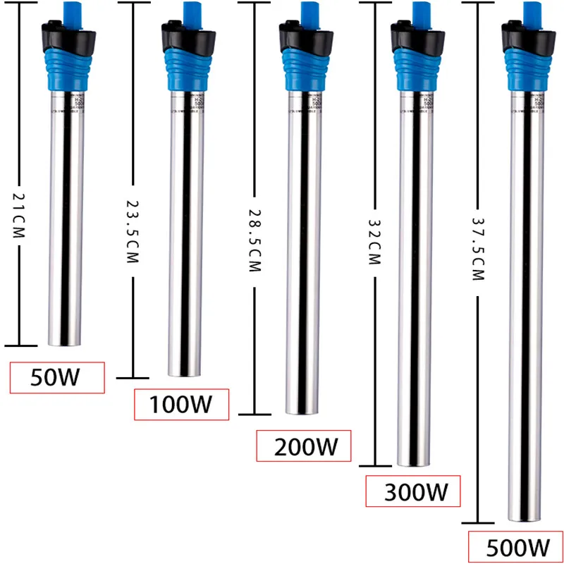 Marine Aquarium Heater - 50W/100W/200W/300W/500W Submersible Aquarium Heater Fish Tank