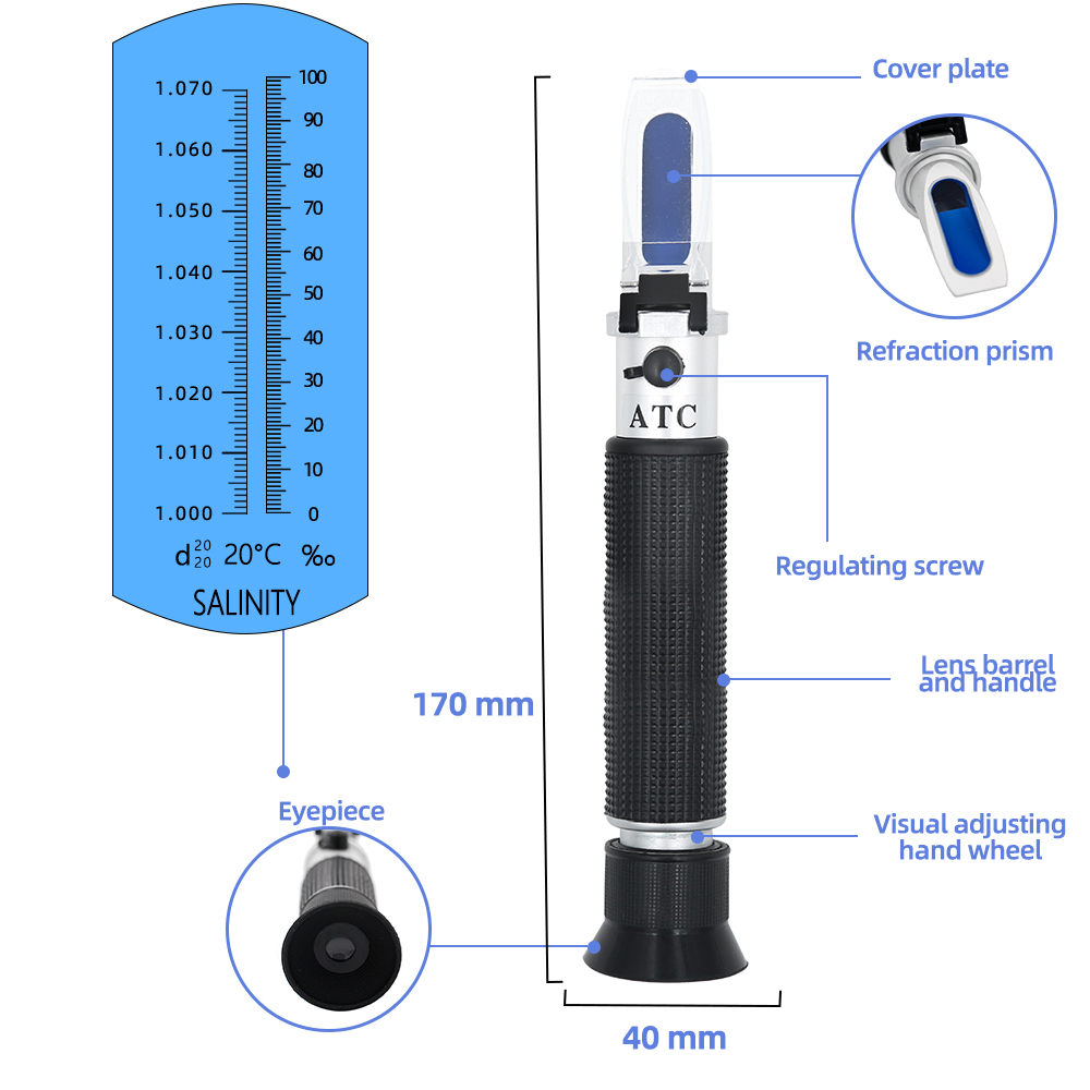 Handheld Salinity Refractomete - đánh giá và giá Marine Aquarium Refractometer