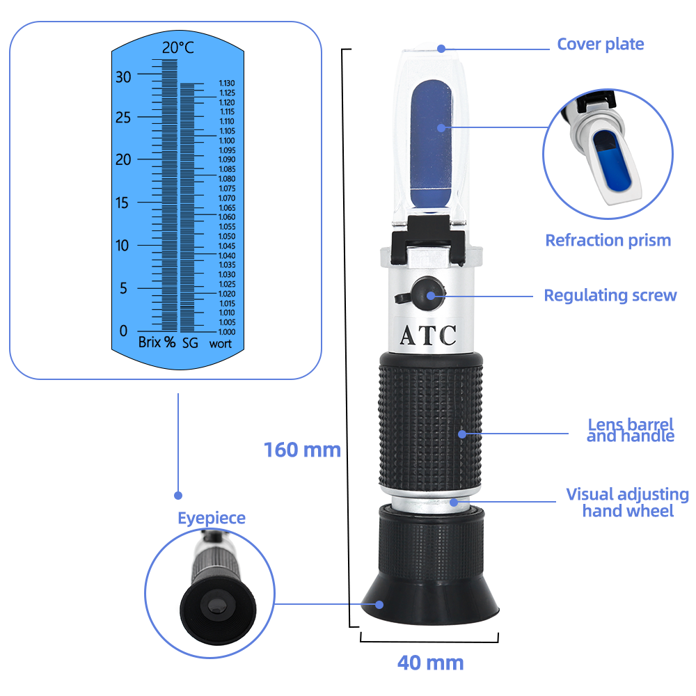 Hộp Bán Lẻ Khúc Xạ Bia Wort Rư - đánh giá và giá Marine Aquarium Refractometer